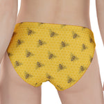 Bee Honeycomb Pattern Print Women's Panties