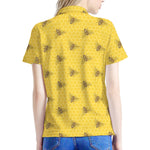Bee Honeycomb Pattern Print Women's Polo Shirt