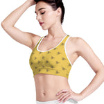 Bee Honeycomb Pattern Print Women's Sports Bra