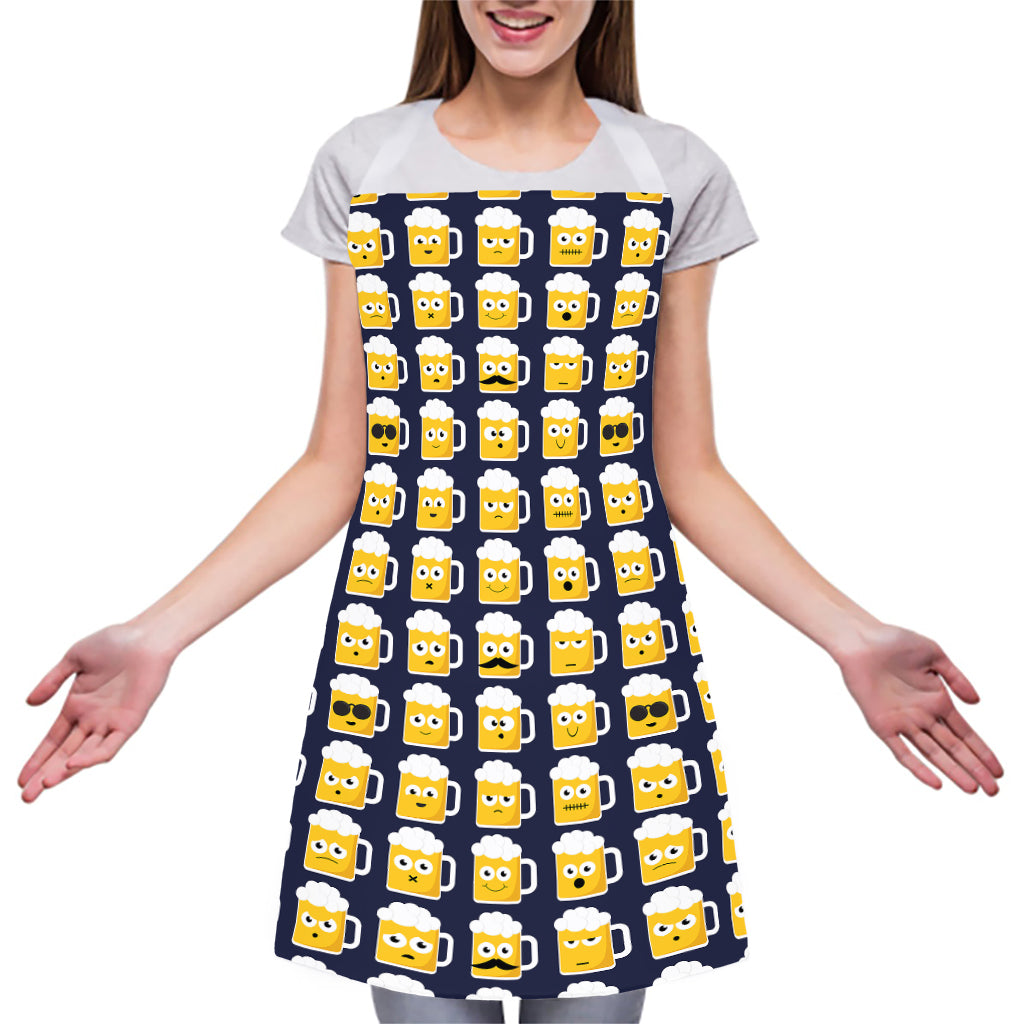 Beer Emoji Pattern Print Adjustable Apron