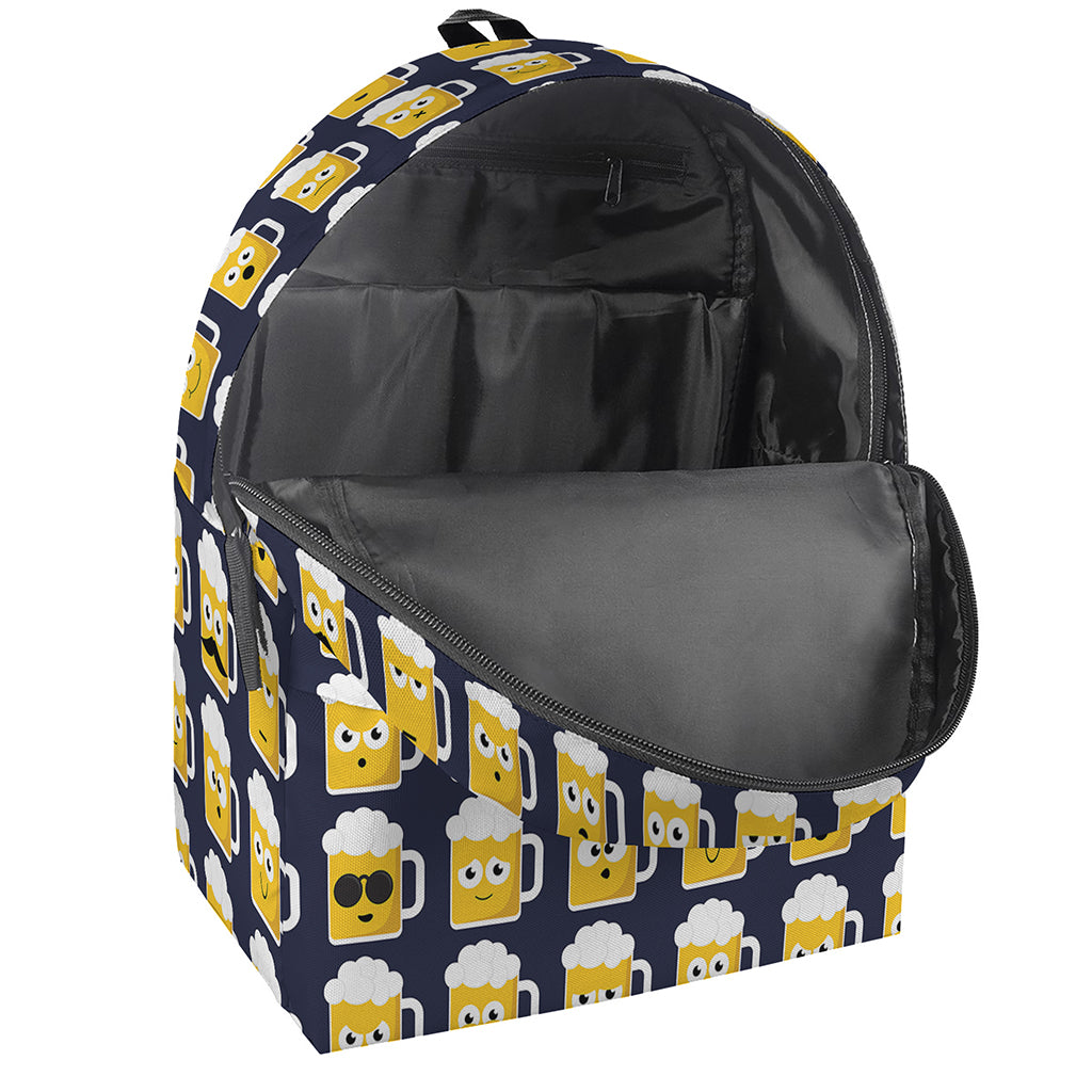 Beer Emoji Pattern Print Backpack