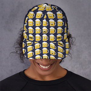 Beer Emoji Pattern Print Baseball Cap