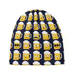 Beer Emoji Pattern Print Beanie