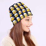 Beer Emoji Pattern Print Beanie