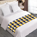 Beer Emoji Pattern Print Bed Runner