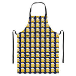 Beer Emoji Pattern Print Bib Apron With Pocket