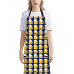 Beer Emoji Pattern Print Bib Apron With Pocket