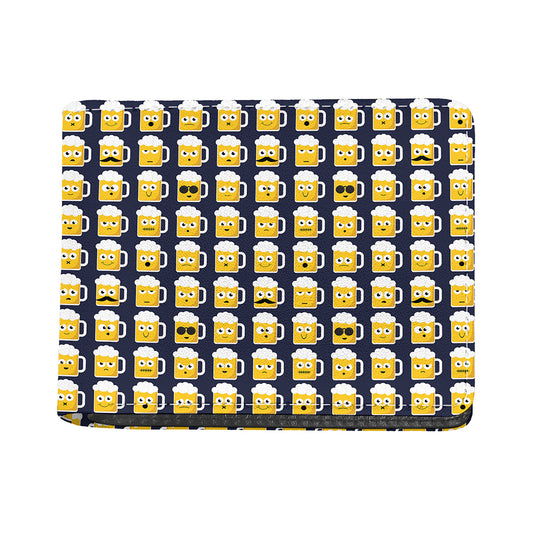 Beer Emoji Pattern Print Bifold Wallet