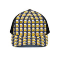Beer Emoji Pattern Print Black Mesh Trucker Hat