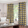 Beer Emoji Pattern Print Blackout Grommet Curtains