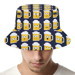 Beer Emoji Pattern Print Bucket Hat