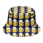 Beer Emoji Pattern Print Bucket Hat