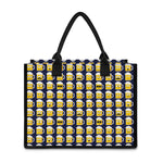 Beer Emoji Pattern Print Canvas Tote Bag