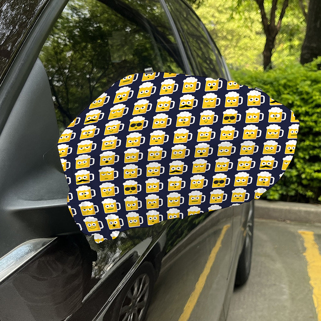 Beer Emoji Pattern Print Car Side Mirror Covers