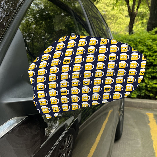 Beer Emoji Pattern Print Car Side Mirror Covers