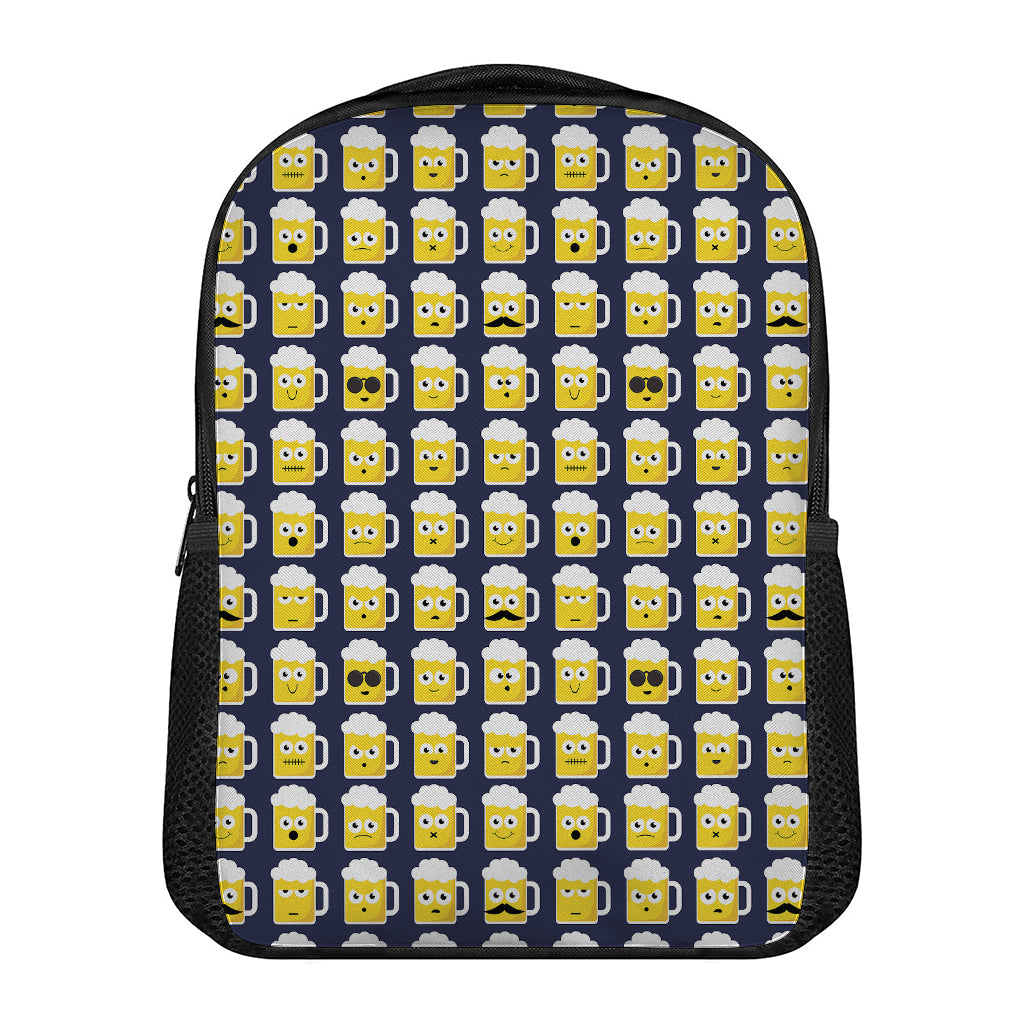 Beer Emoji Pattern Print Casual Backpack