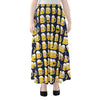 Beer Emoji Pattern Print Chiffon Maxi Skirt