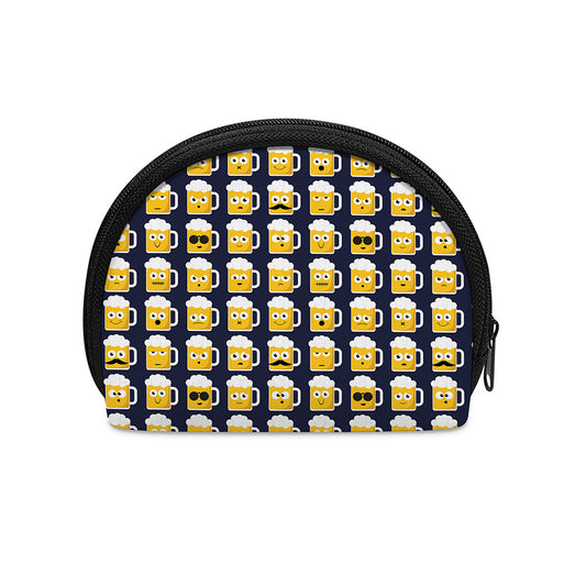 Beer Emoji Pattern Print Coin Purse