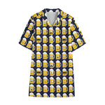 Beer Emoji Pattern Print Cotton Hawaiian Shirt