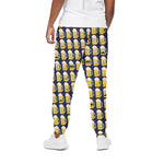 Beer Emoji Pattern Print Cotton Pants