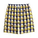 Beer Emoji Pattern Print Cotton Shorts
