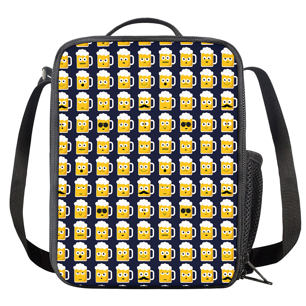 Beer Emoji Pattern Print Crossbody Lunch Bag