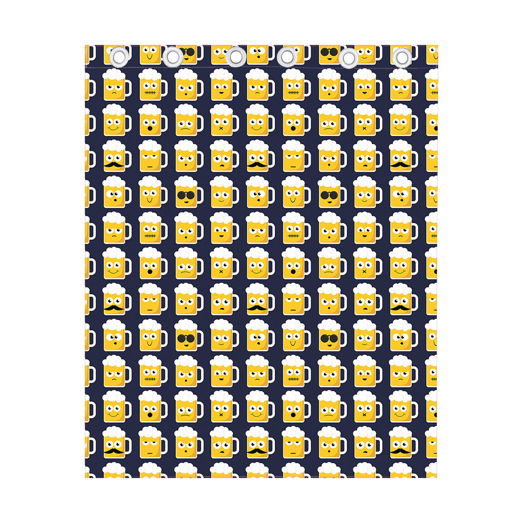 Beer Emoji Pattern Print Curtain