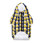 Beer Emoji Pattern Print Dog Zip Up Hoodie