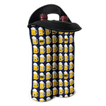 Beer Emoji Pattern Print Double Neoprene Wine Tote