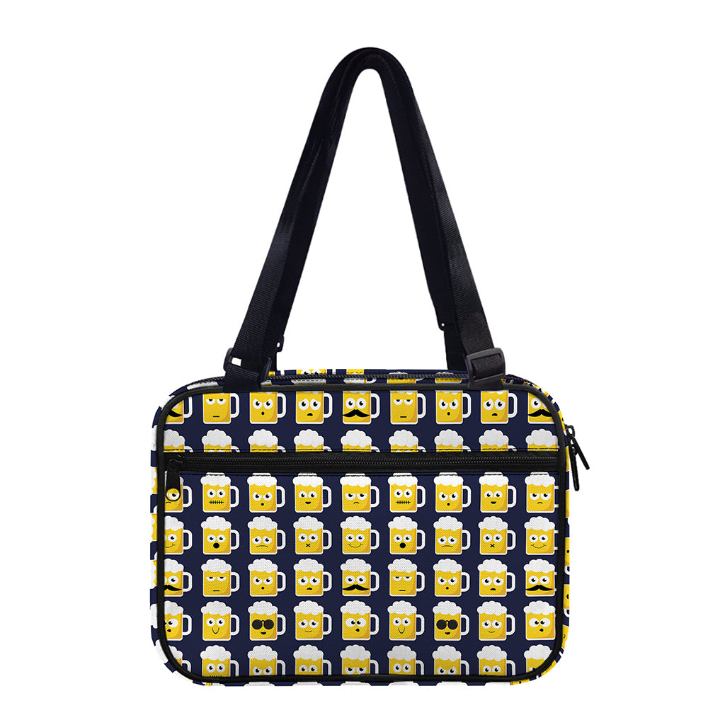 Beer Emoji Pattern Print Double Strap Bible Bag