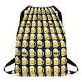 Beer Emoji Pattern Print Drawstring Backpack