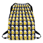 Beer Emoji Pattern Print Drawstring Backpack