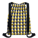 Beer Emoji Pattern Print Drawstring Backpack