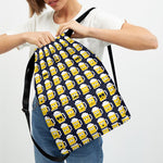 Beer Emoji Pattern Print Drawstring Backpack