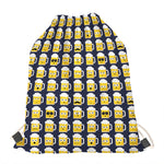 Beer Emoji Pattern Print Drawstring Bag