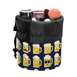 Beer Emoji Pattern Print Drawstring Makeup Bag