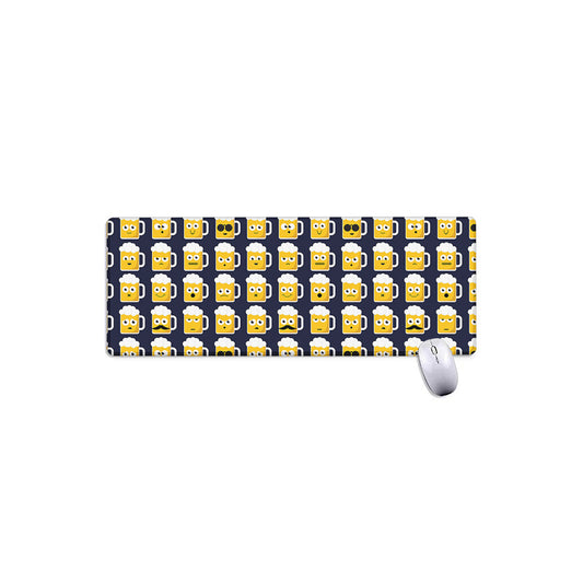 Beer Emoji Pattern Print Extended Mouse Pad