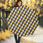 Beer Emoji Pattern Print Foldable Umbrella