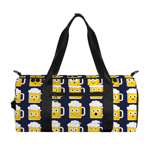 Beer Emoji Pattern Print Gym Bag