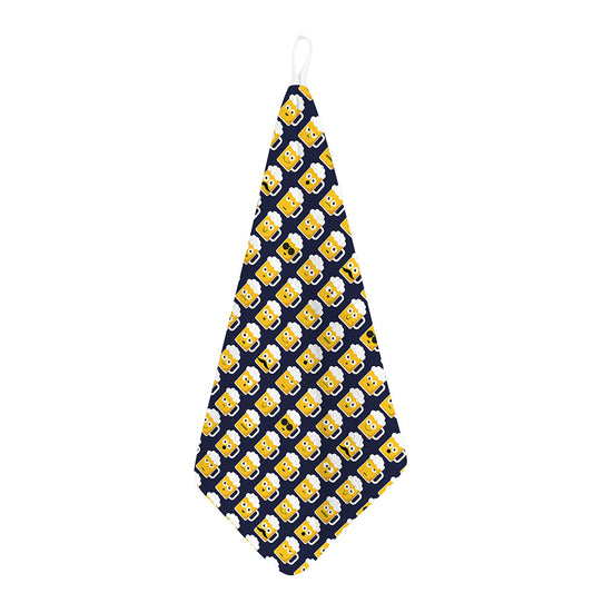 Beer Emoji Pattern Print Hand Towel