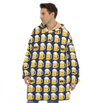 Beer Emoji Pattern Print Hoodie Blanket