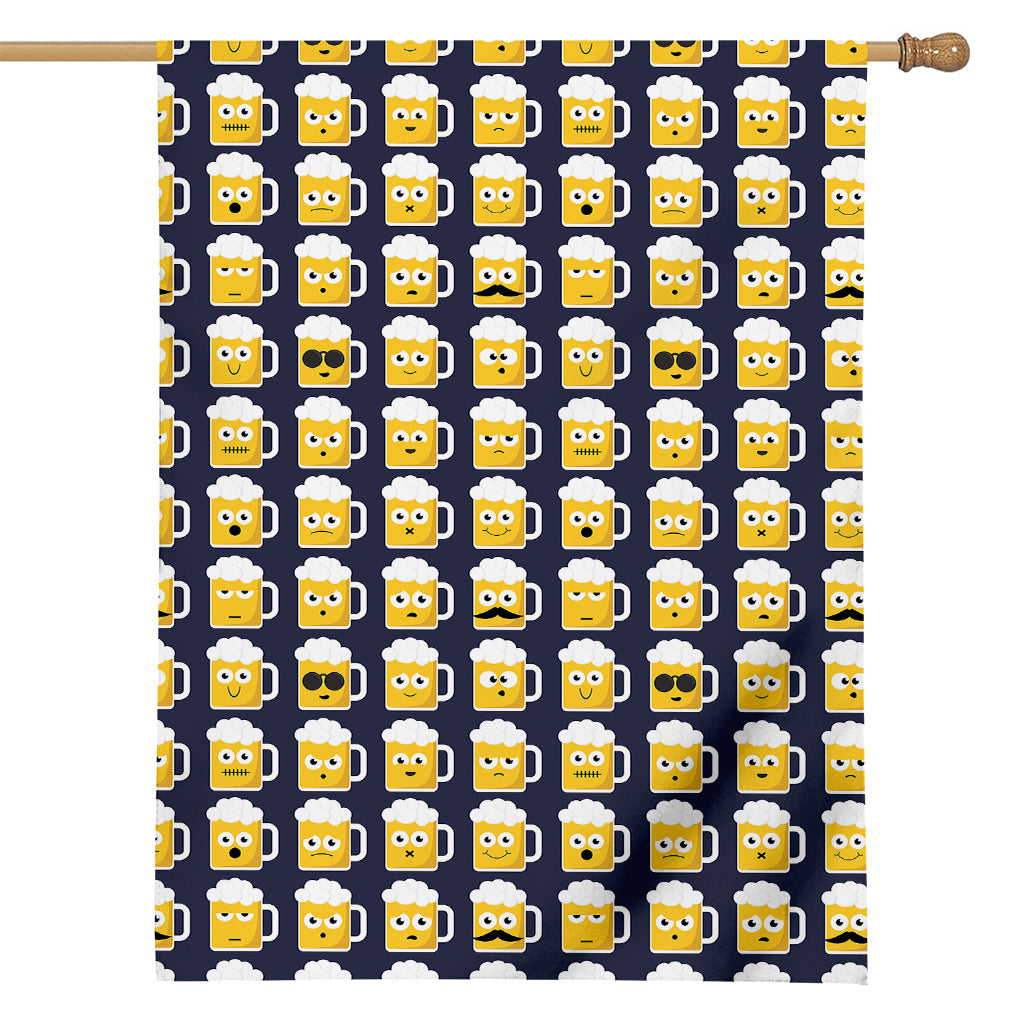 Beer Emoji Pattern Print House Flag