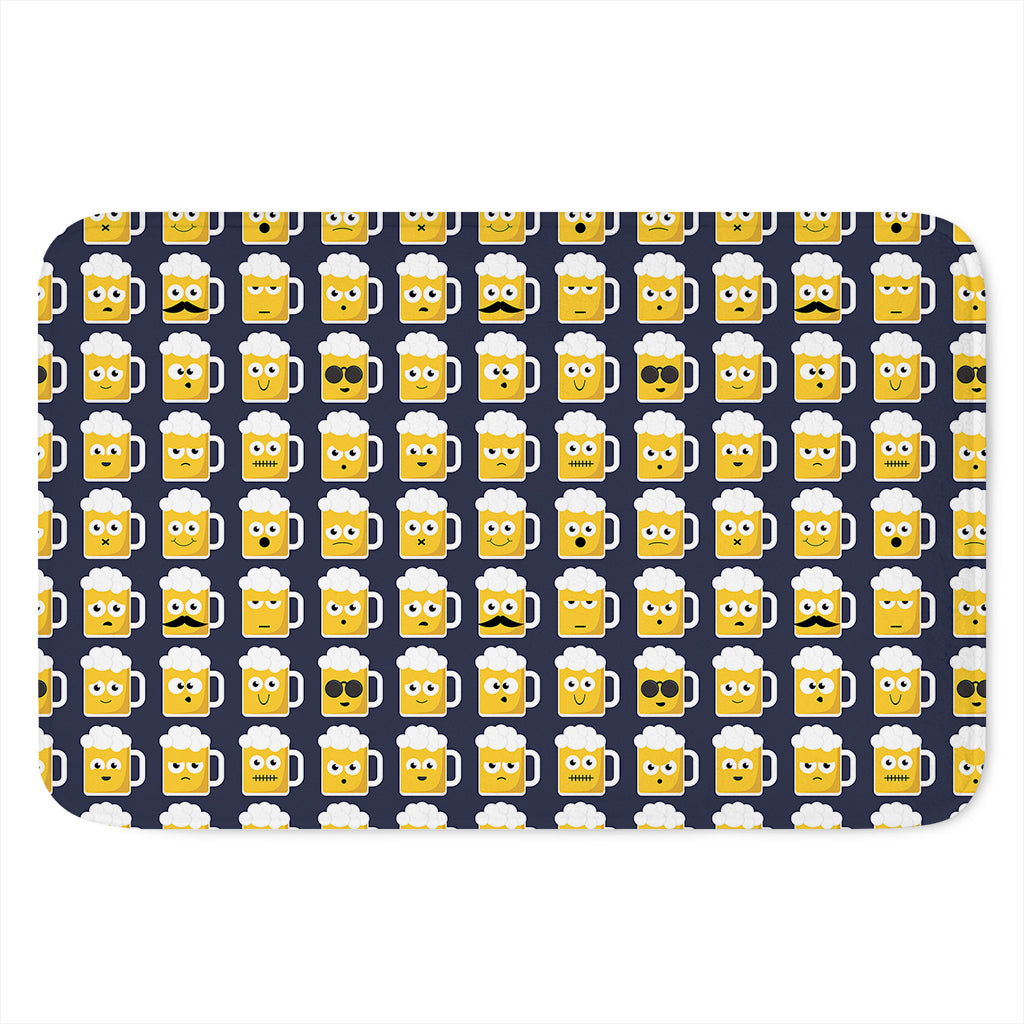 Beer Emoji Pattern Print Indoor Door Mat