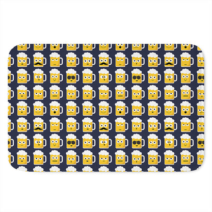 Beer Emoji Pattern Print Indoor Door Mat