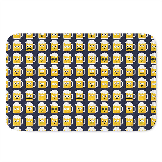 Beer Emoji Pattern Print Indoor Door Mat