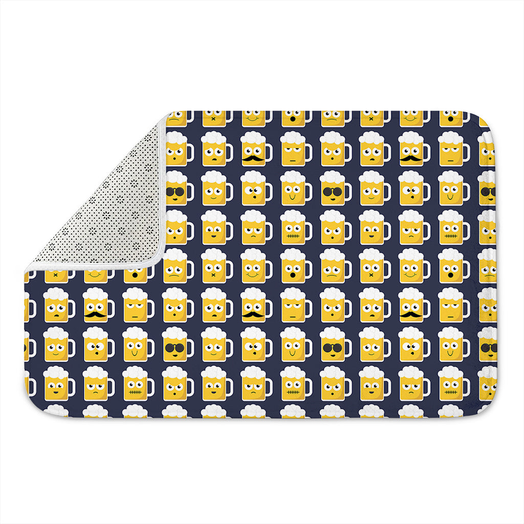 Beer Emoji Pattern Print Indoor Door Mat