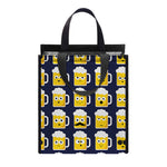 Beer Emoji Pattern Print Insulated Lunch Tote