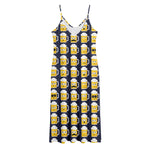 Beer Emoji Pattern Print Jersey Midi Cami Dress