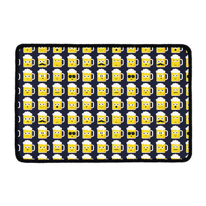 Beer Emoji Pattern Print Kitchen Mat