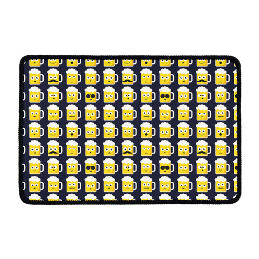 Beer Emoji Pattern Print Kitchen Mat